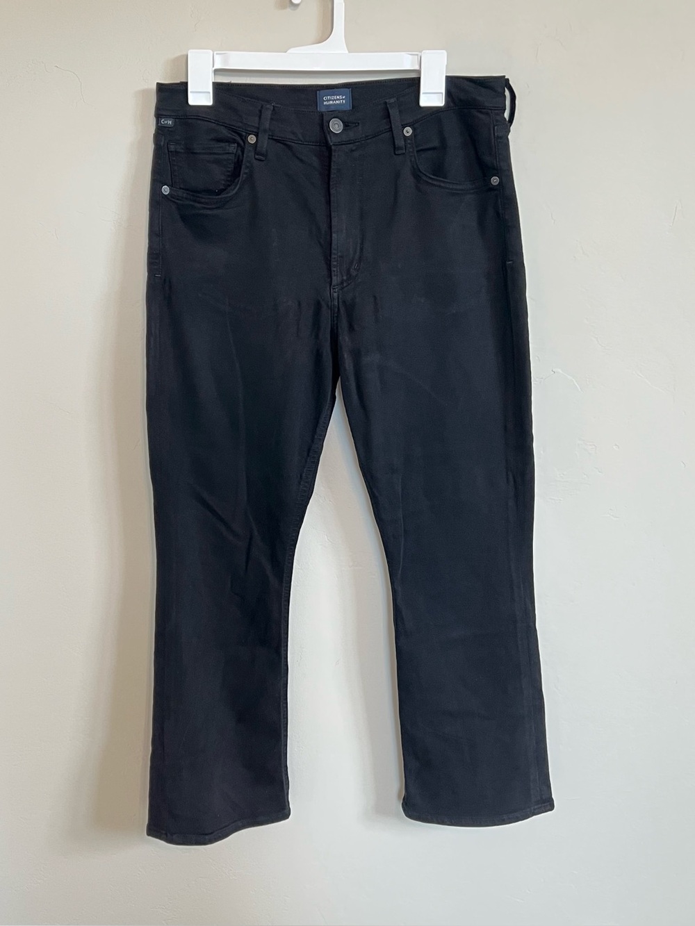 Citizens of Humanity Jeans 30 Plush Black Denim Isola High Rise Straight Leg
